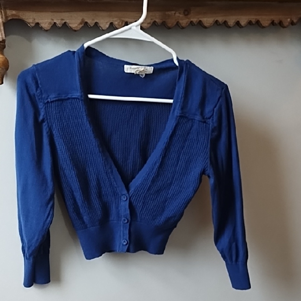 Cropped Blue Cardigan